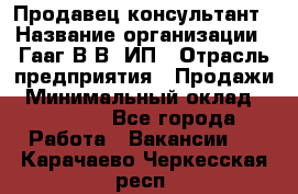 Продавец-консультант › Название организации ­ Гааг В.В, ИП › Отрасль предприятия ­ Продажи › Минимальный оклад ­ 15 000 - Все города Работа » Вакансии   . Карачаево-Черкесская респ.